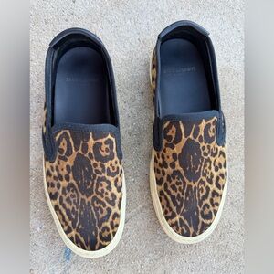 Saint Laurent Black Leather Slip-On Shoes- size 37